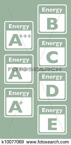 Clip Art of set of energy class tag.