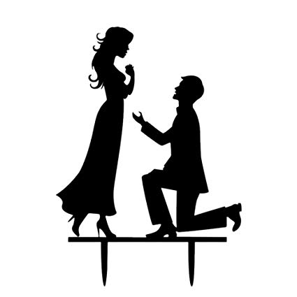 Acrylic Make a Proposal Pattern Silhouette Wedding Engagement Cake.