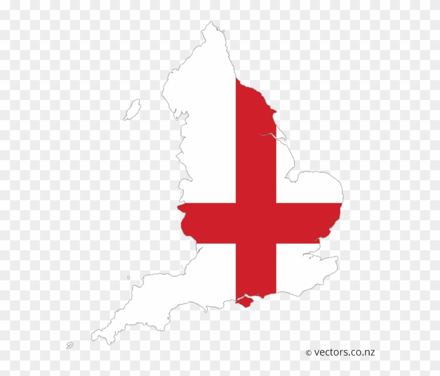 Flag Vector Map Of England.