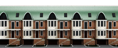 English Street Terraced Houses Stock Illustrations.