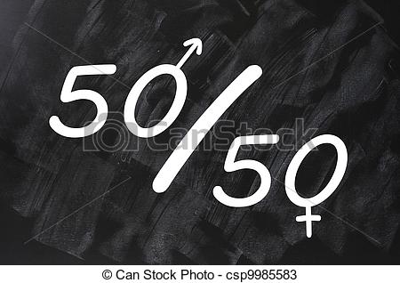 Stock Photos of Fifty percent concept of gender equal.