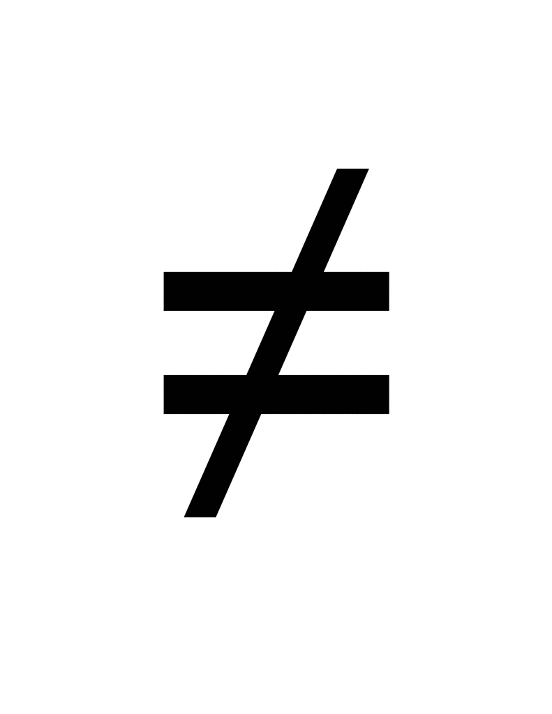 not equal symbol mathematica