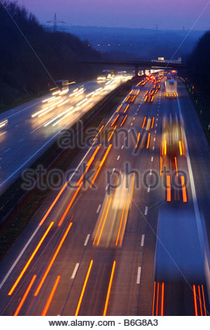Germany, Traffic Jam On Highway A2 Stock Photo, Royalty Free Image.
