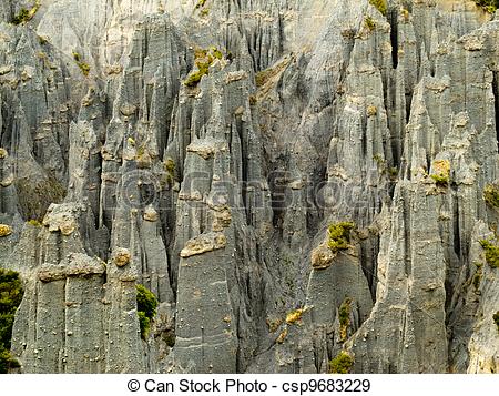 Stock Photographs of Badlands hoodoos of Putangirua Pinnacles, NZ.