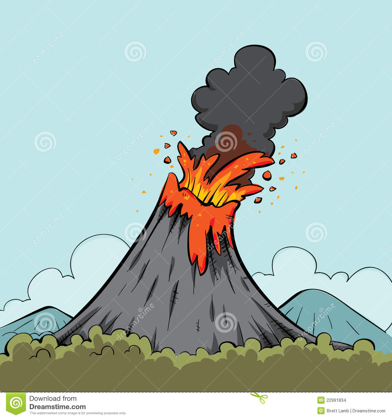 Animated Volcano Clipart.