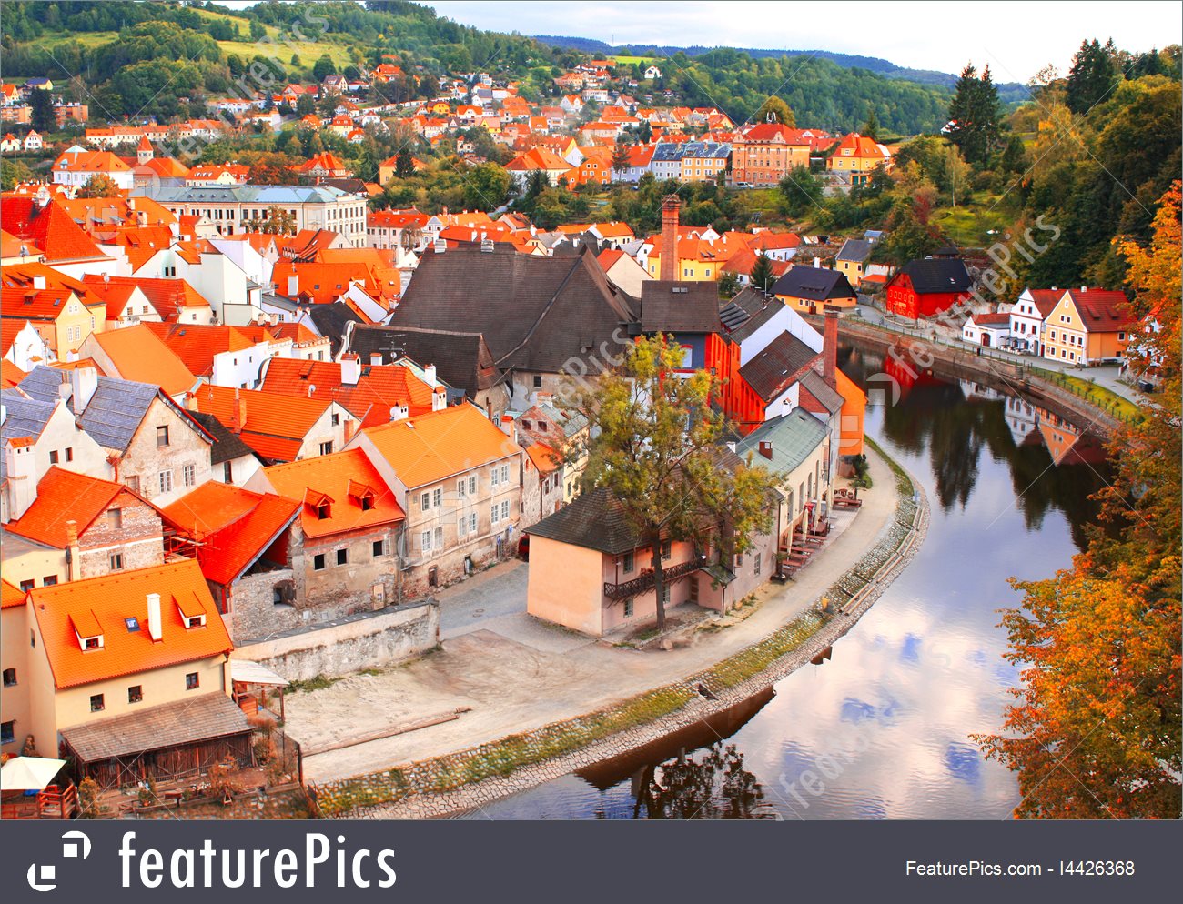 View Of Old City Cesky Krumlov, Czech Republic Picture.