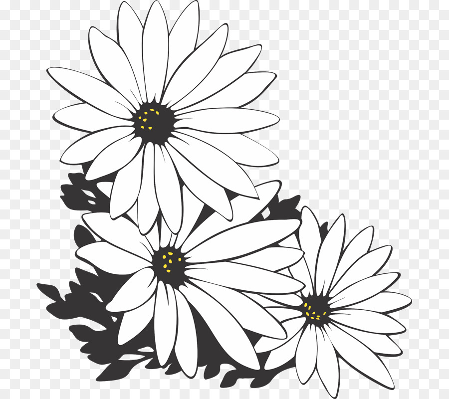 Black And White Flower clipart.