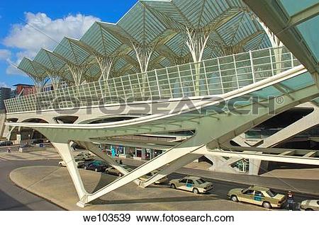 Stock Photograph of Oriente railway station by Santiagio Calatrava.