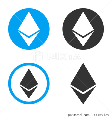 Ethereum Crystal Vector Icon Set.