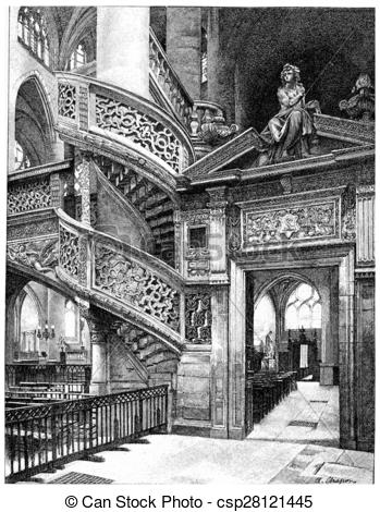 Drawing of Side door of the gallery of St.