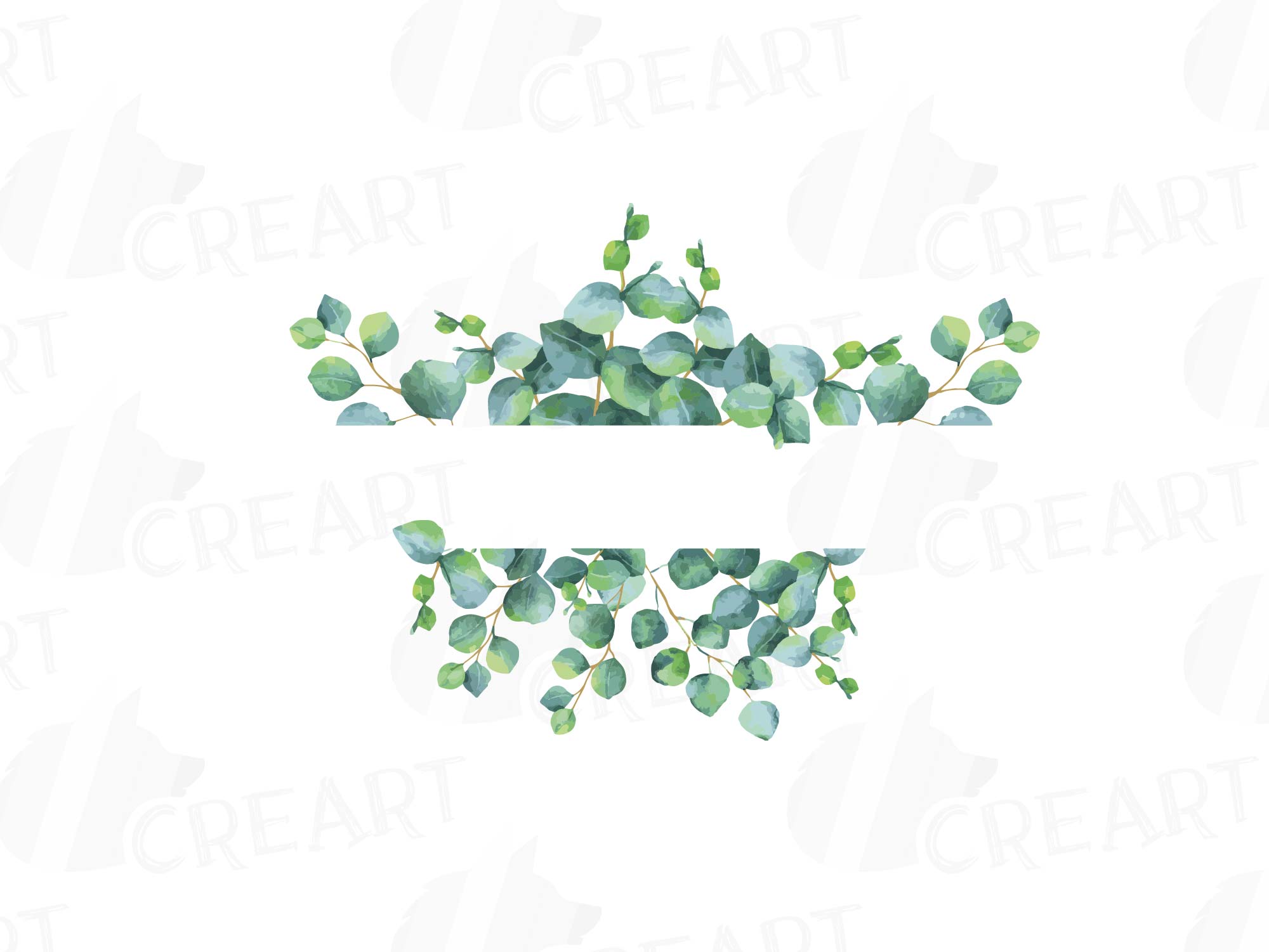 Eucalyptus Arch Clip Art Border