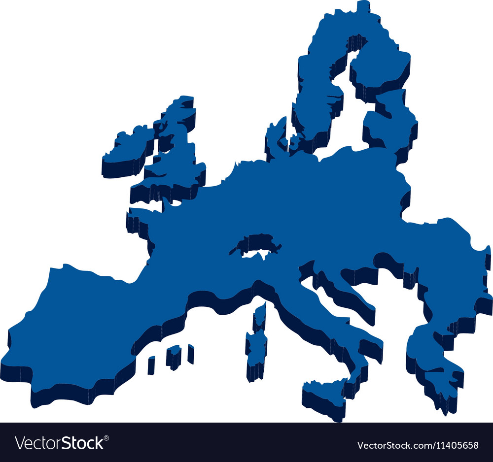 Europe map silhouette icon.