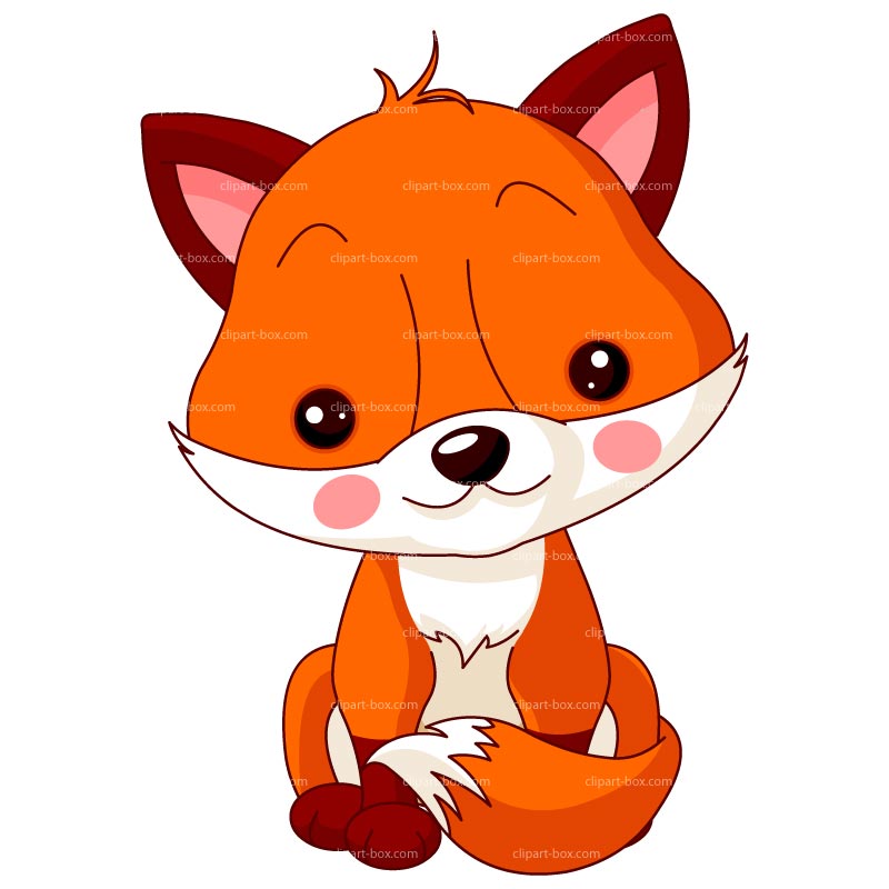 Eating Baby Fox Clipart.