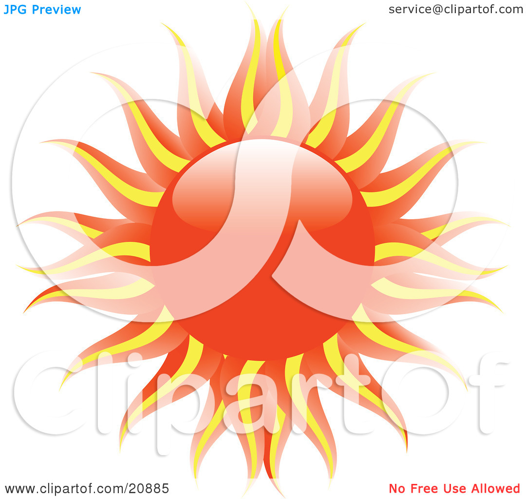 Clipart Illustration of a Hot Evening Sun With Orange And Yellow.