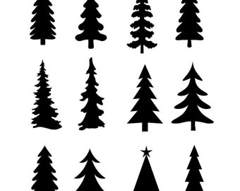 evergreen tree clipart black and white 20 free Cliparts | Download