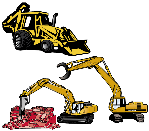 Free Excavator Vector Art.