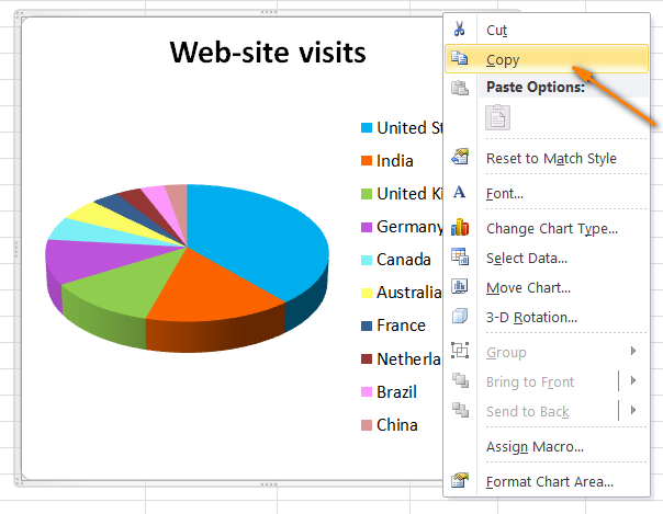 How to save Excel chart as image (png, jpg, bmp), copy to Word.