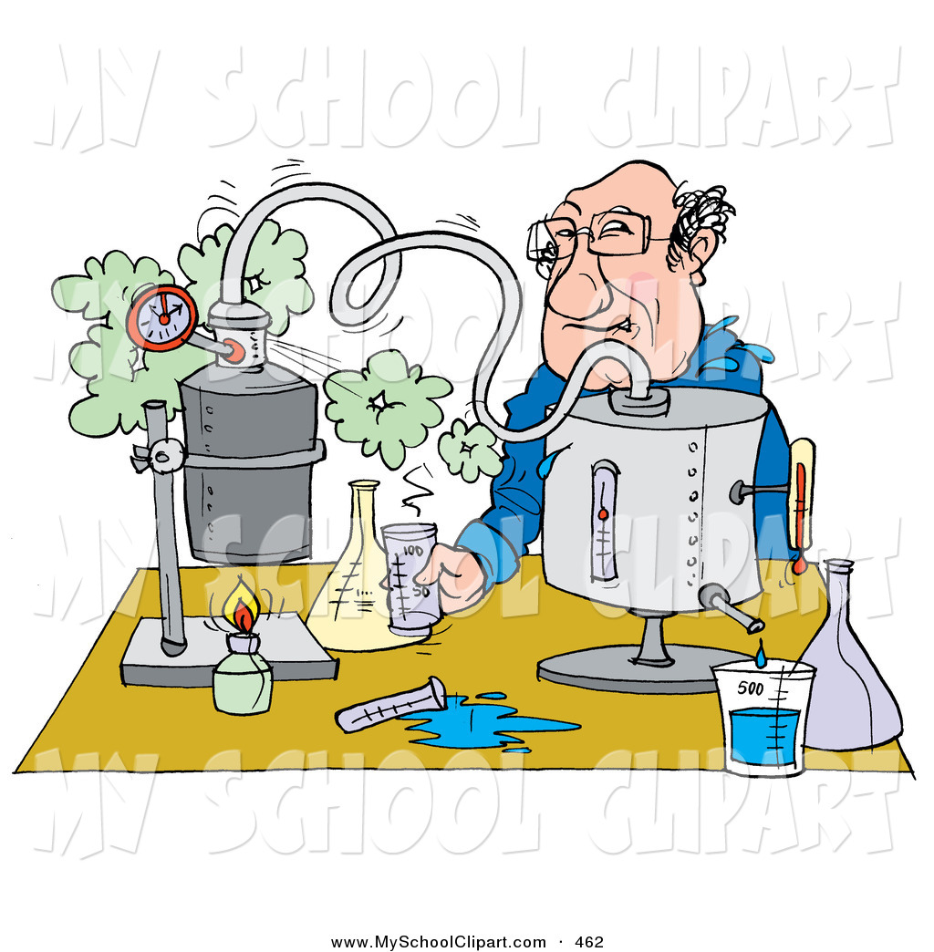 Science clipart experiment with table.