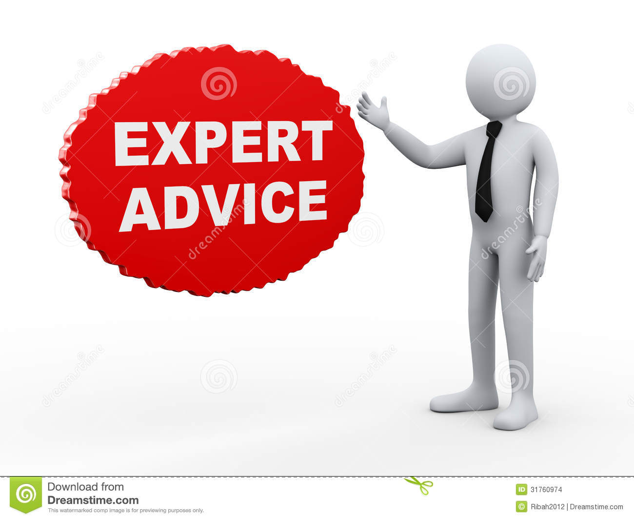 3d businessman expert advice.