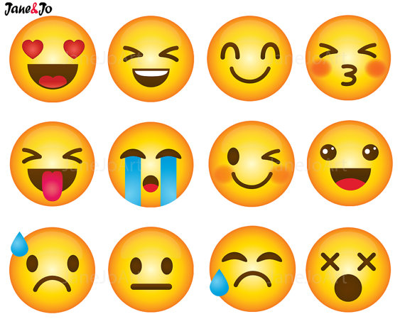 40 Emoji Clipart, Emoji Clip art, Smiley Face Emoji Clipart.