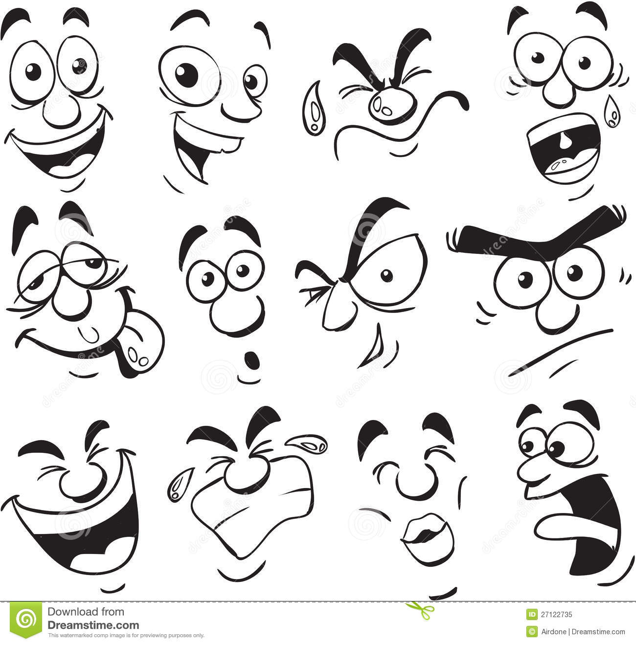 Cartoon Facial Expressions Clipart.