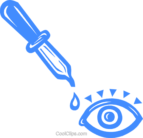 eye drops with eye Royalty Free Vector Clip Art illustration.