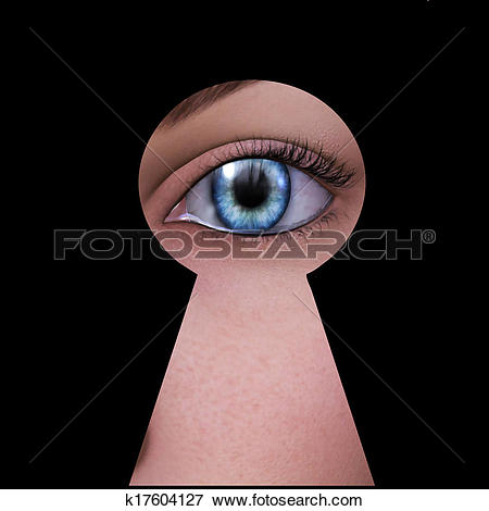 Stock Illustration of looking through the keyhole k17604127.