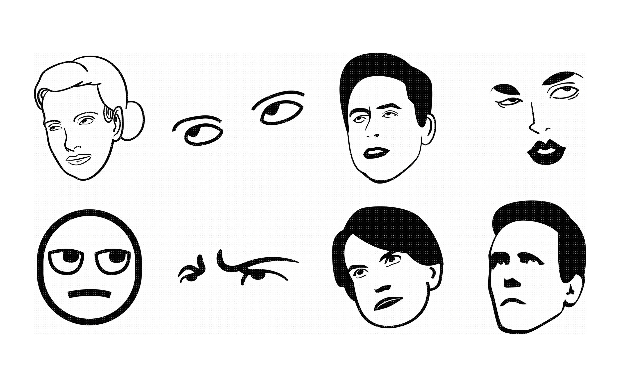 eye rolling svg, dxf, vector, eps, clipart, cricut, download.