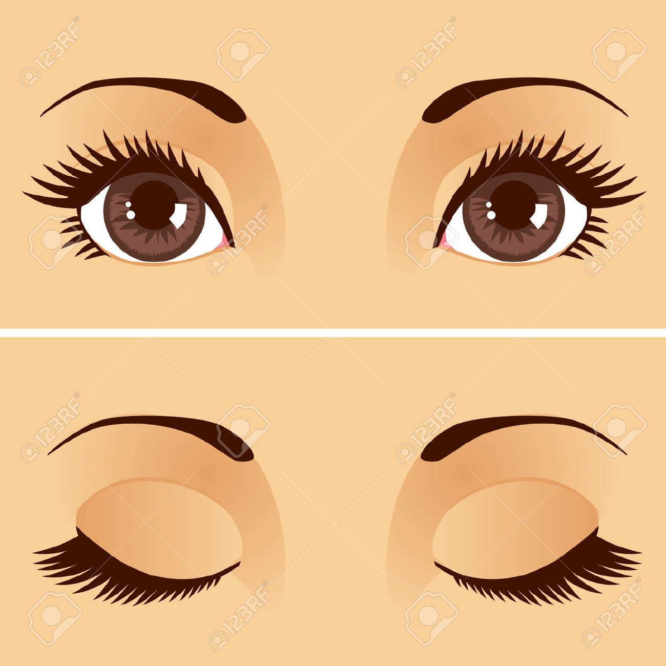 Close eyes clipart.