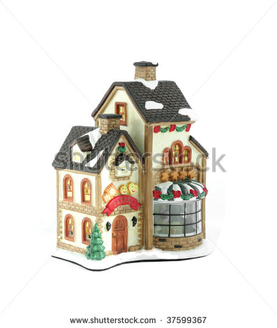 Christmas Miniature Village Stock Photos, Royalty.