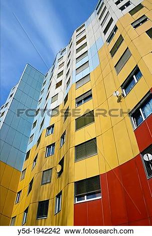 Stock Photo of facade of residential building, flats, apartments.