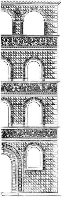 sgraffito facade in Central Europe.