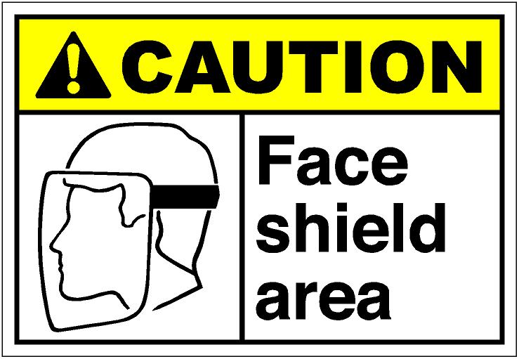 Man wearing protective face shield clipart.