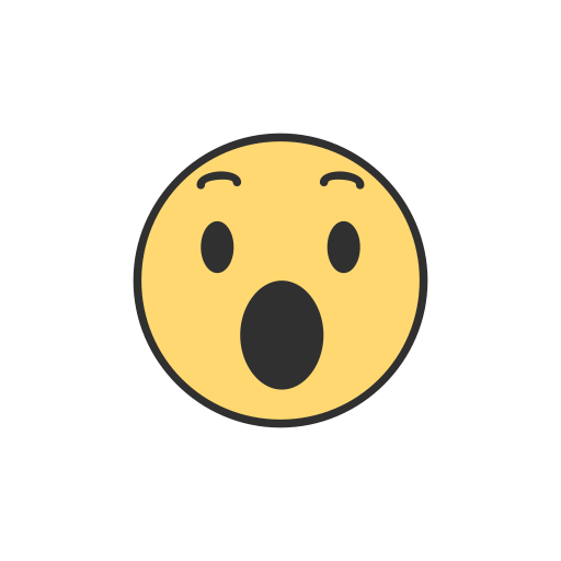 Emoji, facebook, reaction, shocked emoji icon.