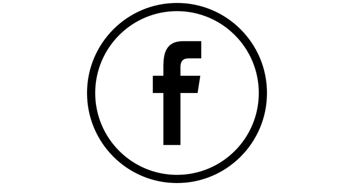 Facebook logo in circular button outlined social symbol.
