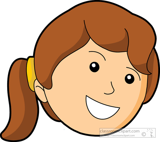 Smiley faced girl clipart.