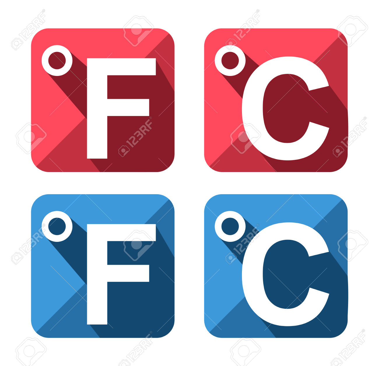 Celsius And Fahrenheit Symbol Icon Set Royalty Free Cliparts.