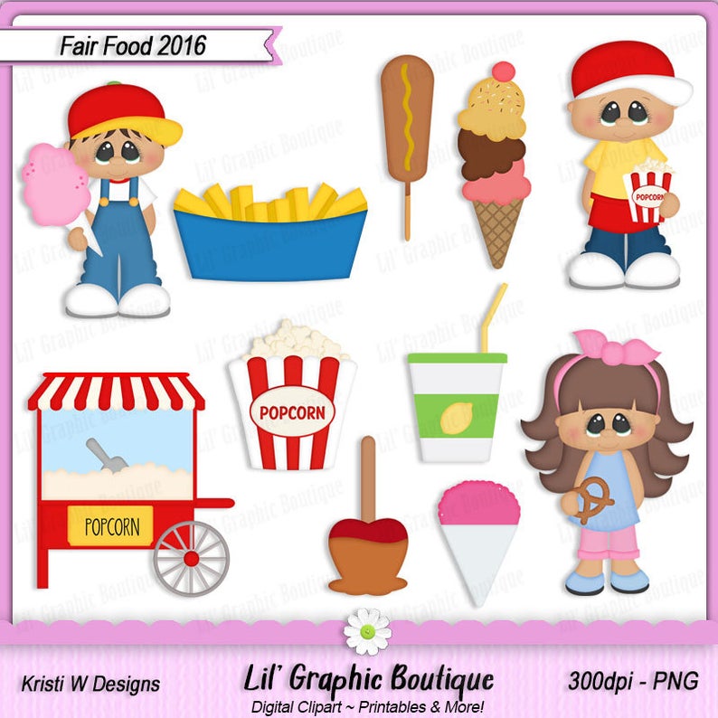 Fair Food 2016 Digital Clip Art Set ~ Graphics Kristi W Designs Personal &  Commercial Use Scrapbooking Clipart.