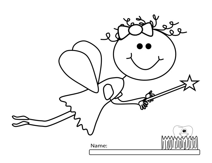 Tooth fairy clipart black and white.