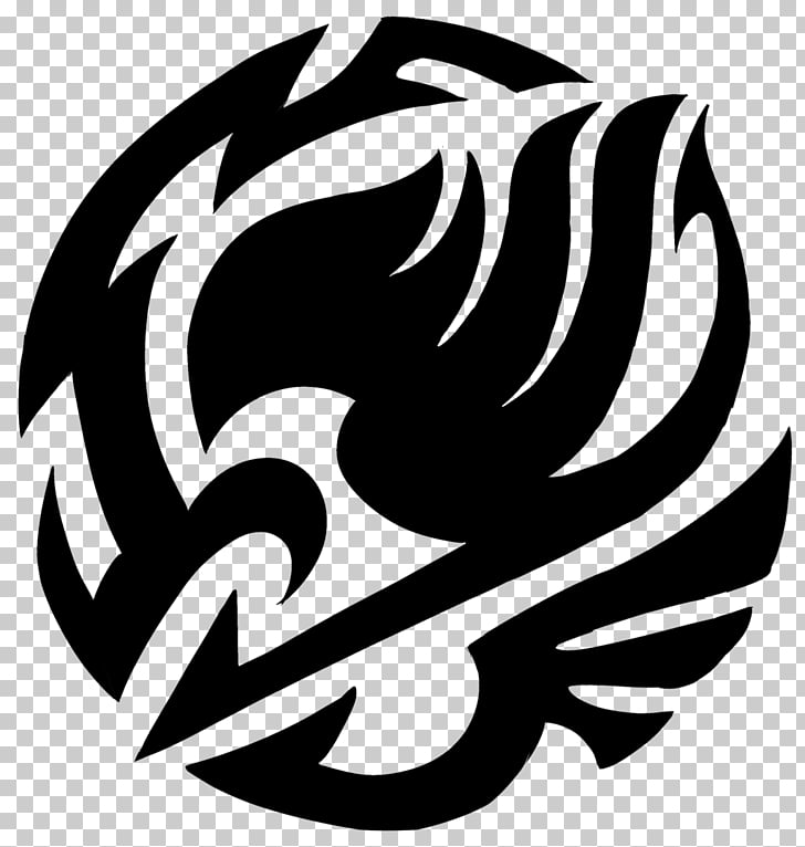 Fairy Tail Tattoo , tribe, black logo illustration PNG.