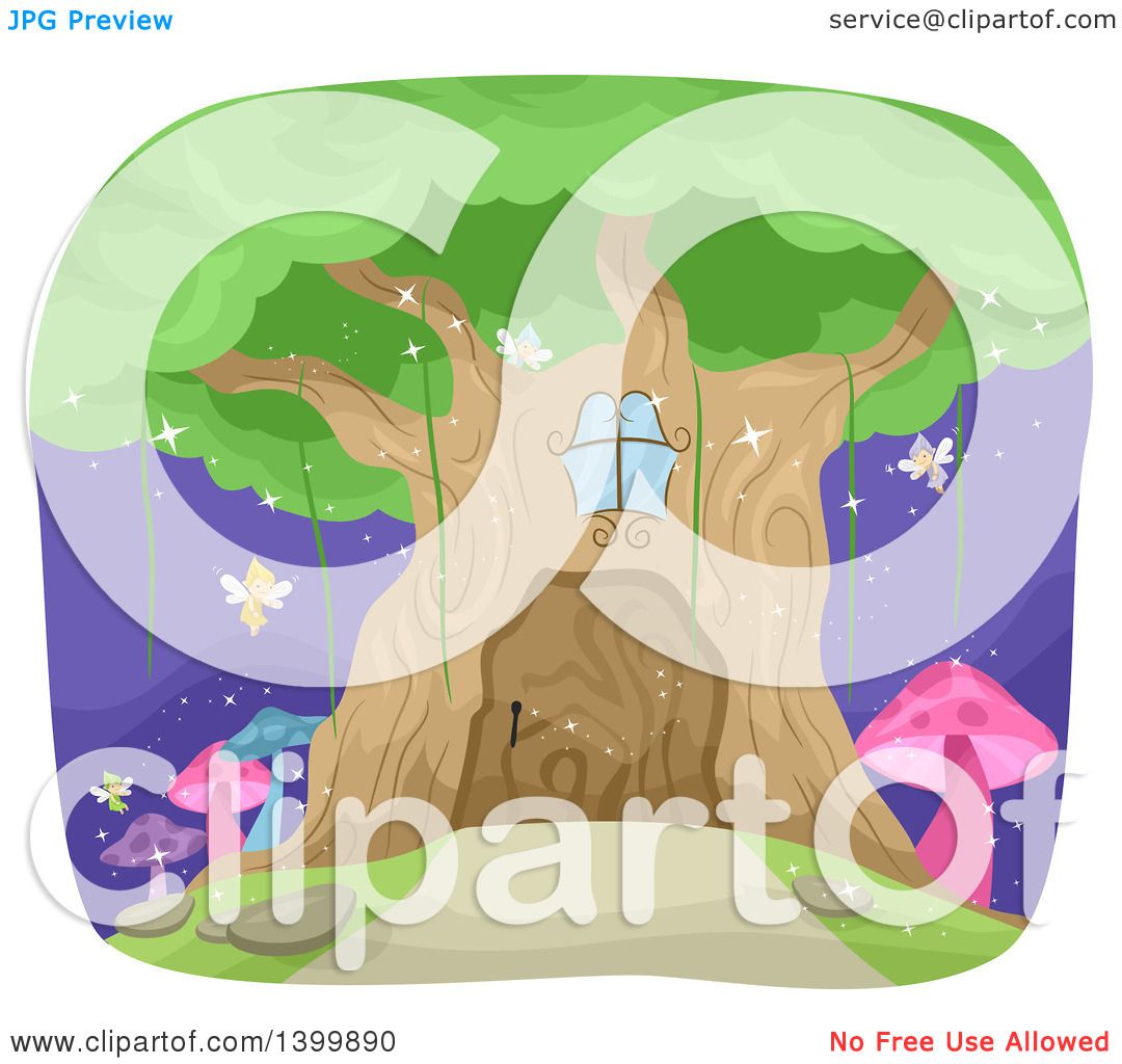 Clipart of a Magical Fairy Tree House.