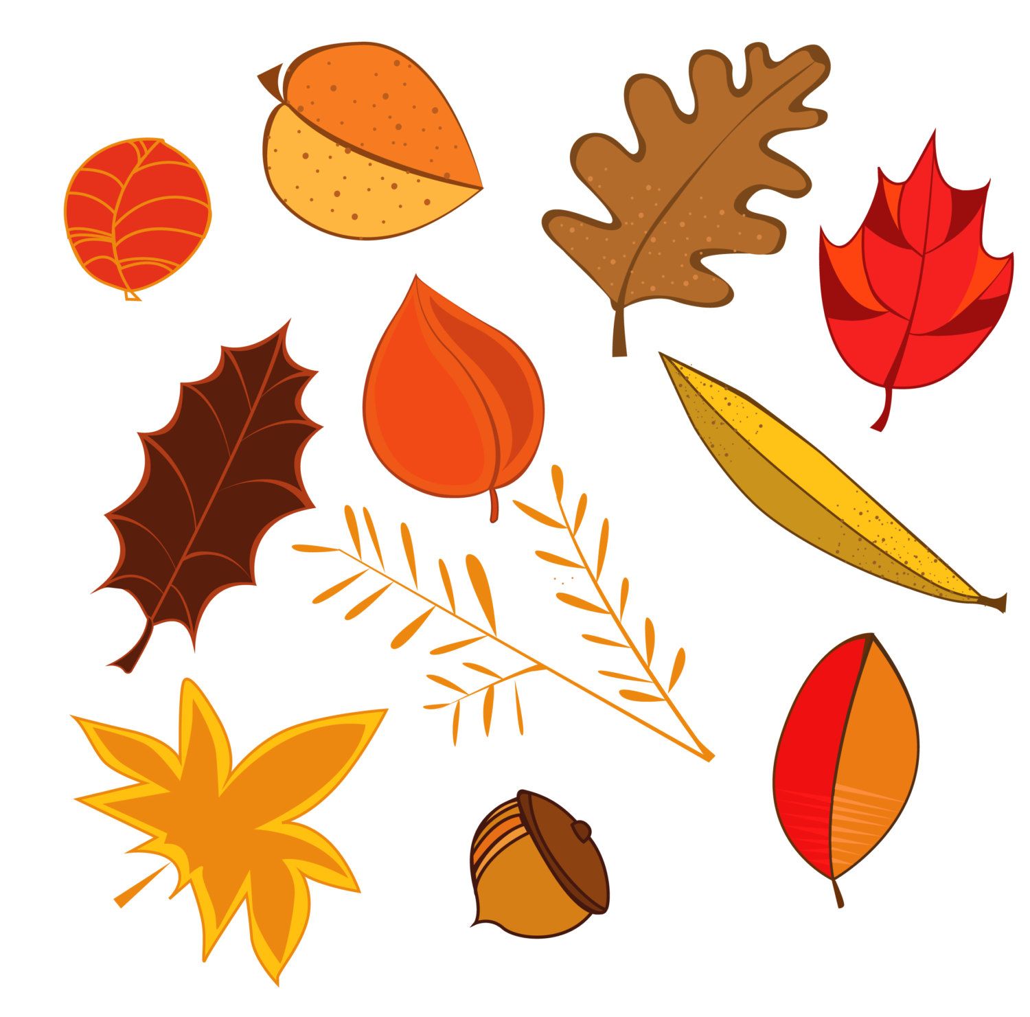 Autumn leaves clip art, leaves cliparts, autumn clipart.