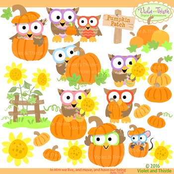 Harvest Owls Clipart Fall Owl Clipart Pumpkin Owl Clip Art.