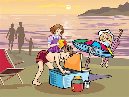 Family activity clipart Stock Photos.