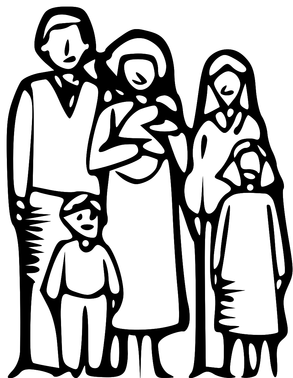 Happy Family Clipart Black And White.