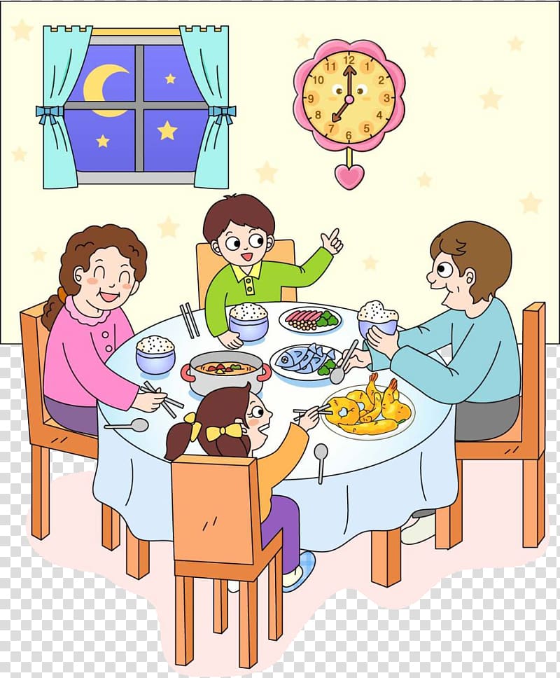 Family Dinner Clipart - marydohertydesign