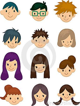 Cartoon People Faces Clipart.