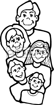 Family Of 5 Clipart.