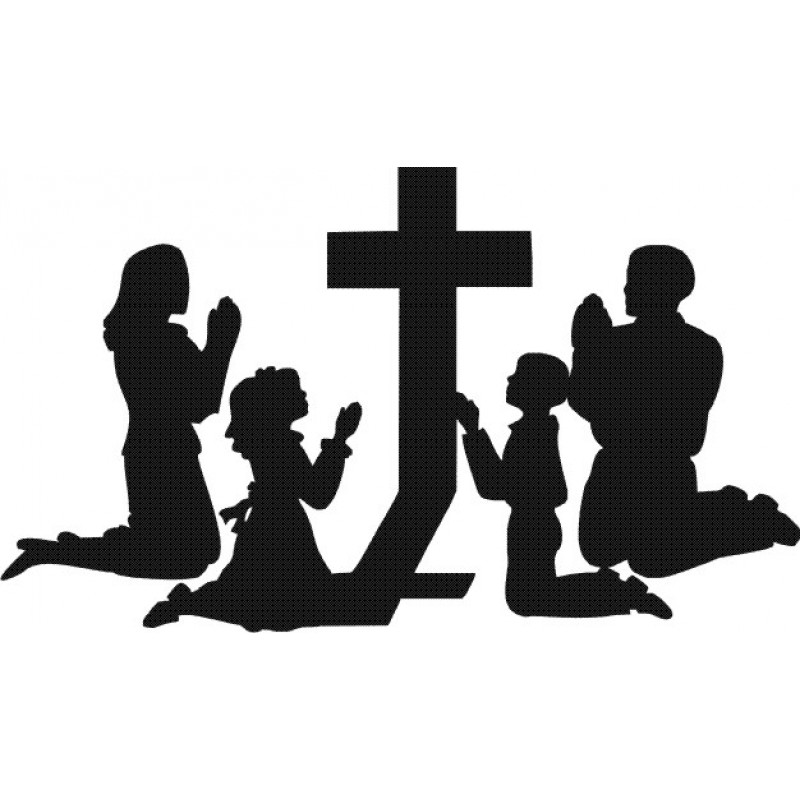 Praying Family Clipart Black And White.
