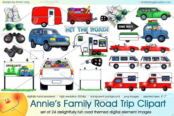 Annie's Family Road Trip Clipart.
